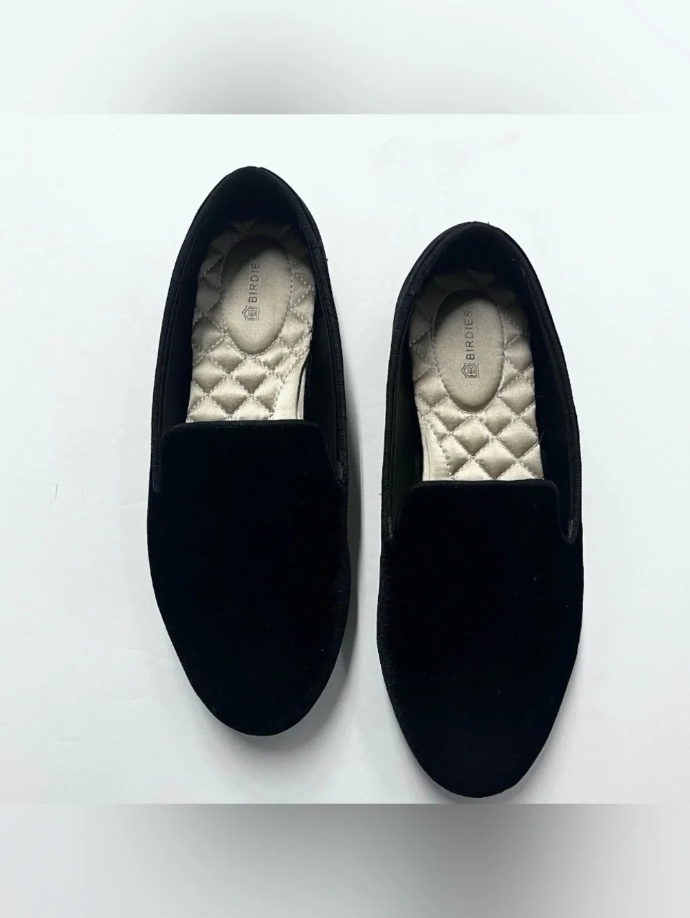 Birdies The Starling Loafers Women’s Size 7.5 black velvet flat shoes